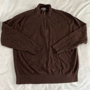 Daniel Cremieux brown quarter-zip sweater